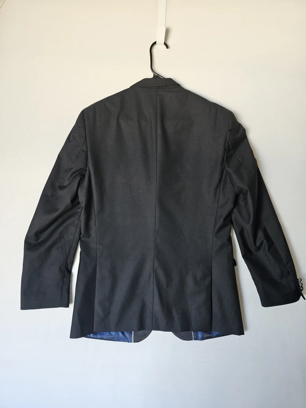 Bryan Michaels Men's Black Tuxedo Blazer Jacket Size 40R Paisley Blue Lining